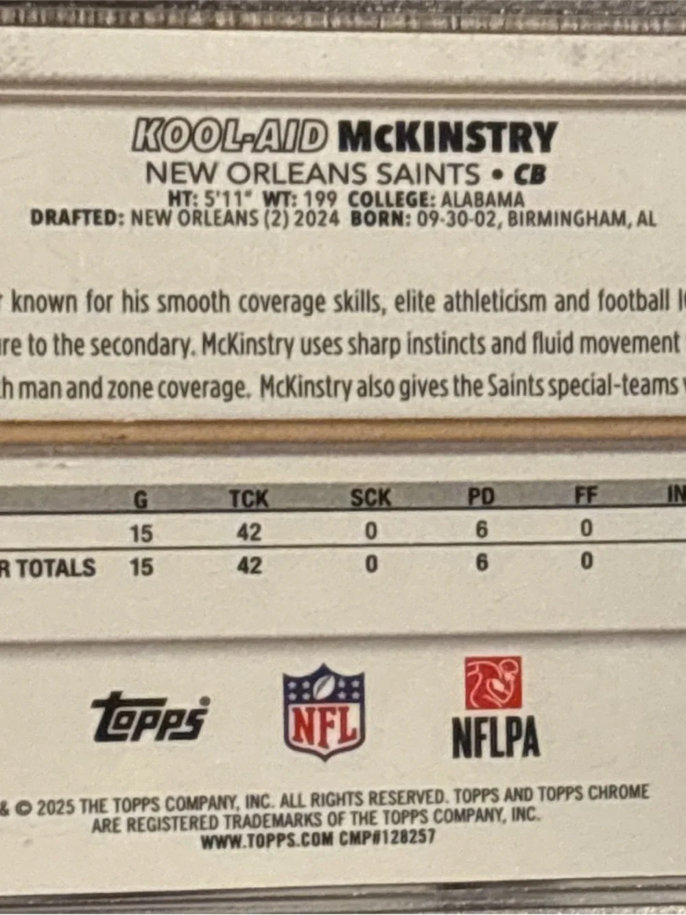 Topps Chrome Pink Holo Prizm Kool-Aid McKinstry Trading Card